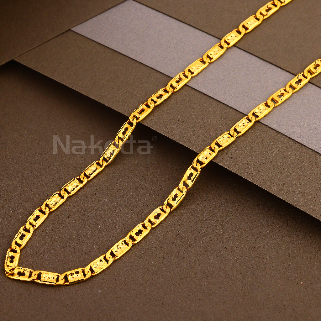 916 Gold CZ Hallmark Mens Hollow Chain MHC15