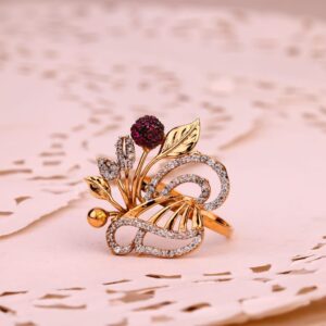 750 Rose Gold Hallmark Ladies Ring RLR879
