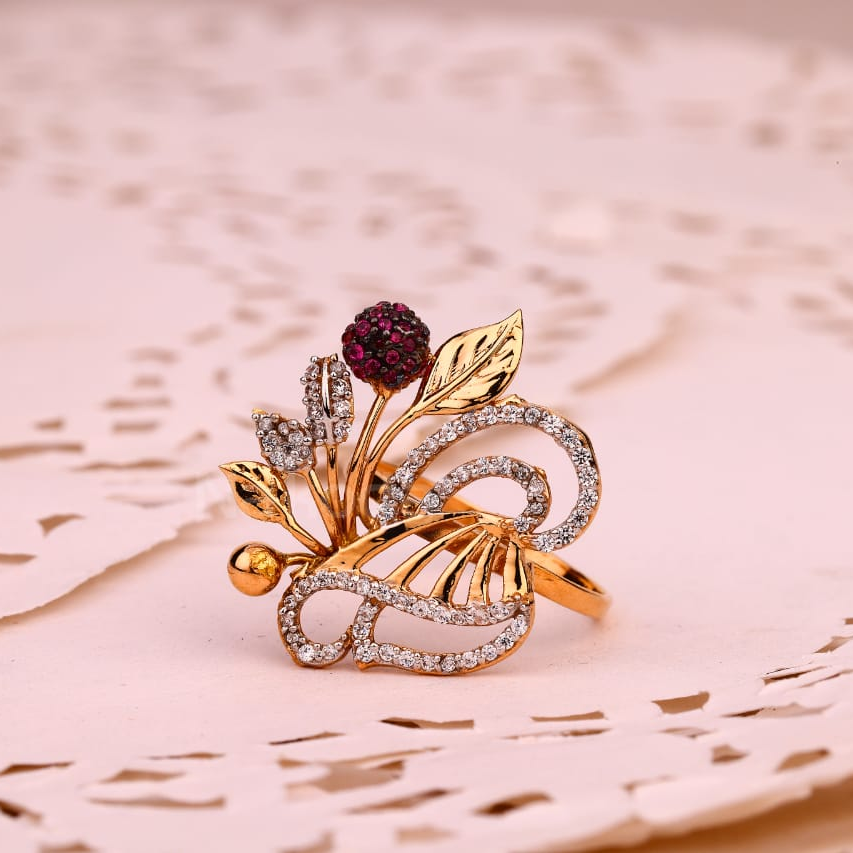 750 Rose Gold Hallmark Ladies Ring RLR879