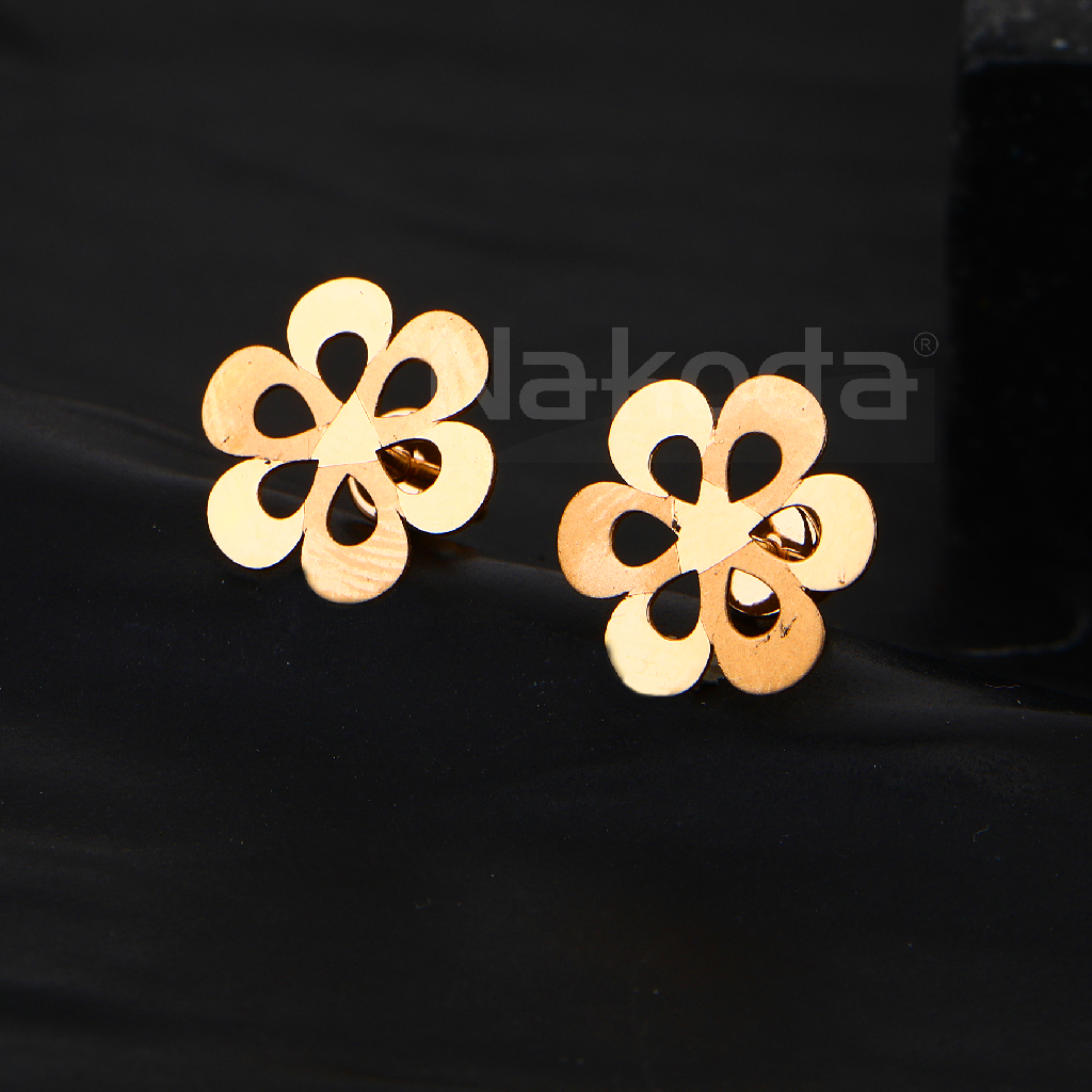 18CT Rose Gold Women's Classic Hallmark Earring RE276