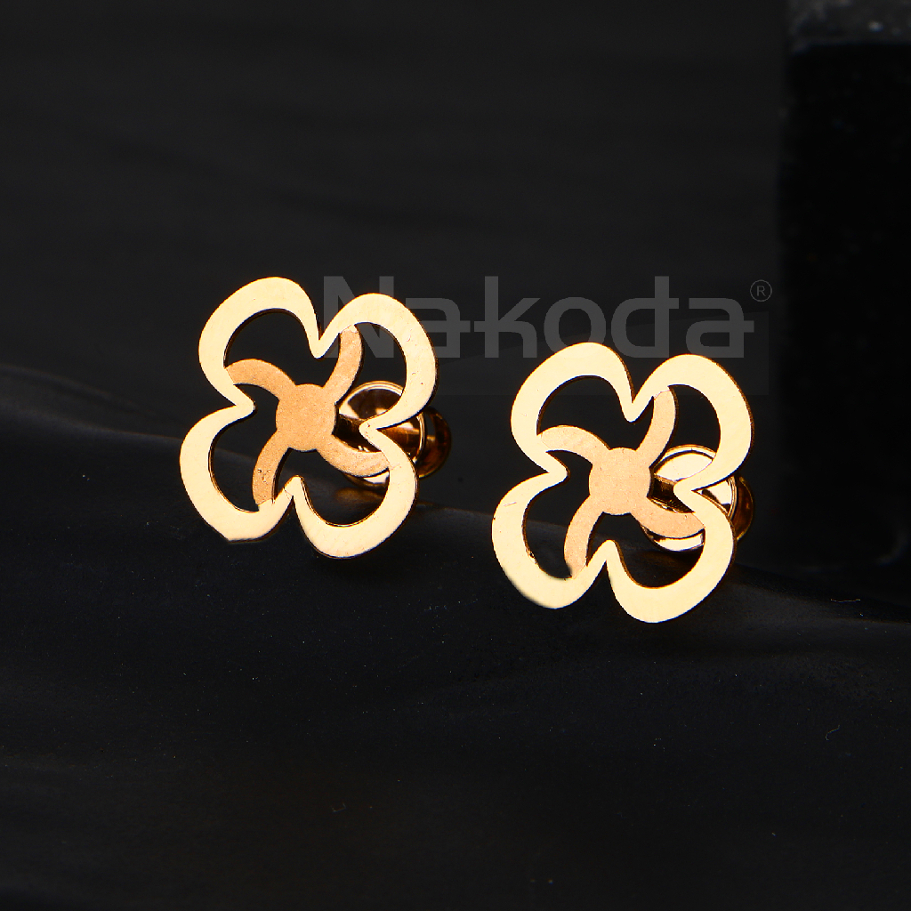 18CT Rose Gold Stylish CZ Ladies Earring RE278