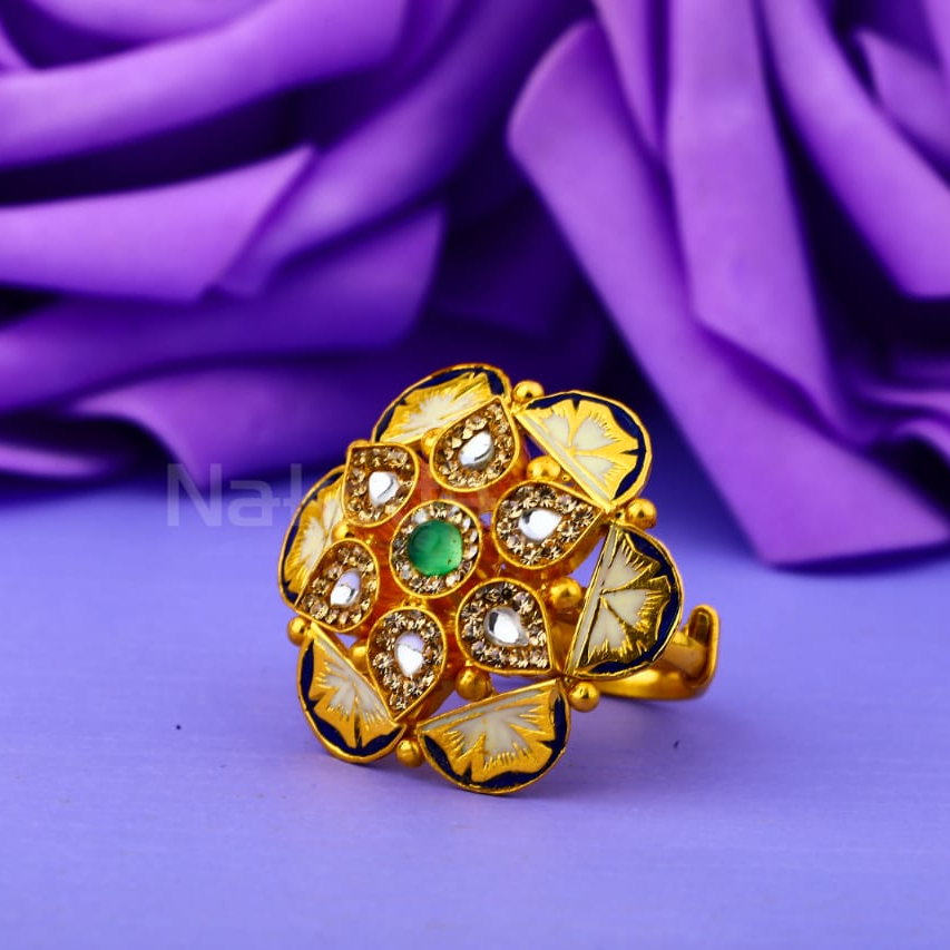 916 Gold CZ Hallmark Antique Ladies Delicate Ring LAR315