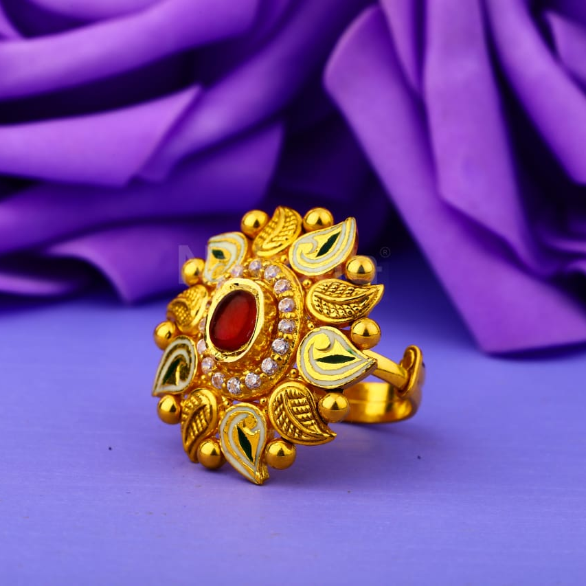 916 Gold CZ Antique Ladies Designer Ring LAR297
