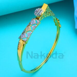 750 Gold CZ Hallmark Ladies Exclusive Kada Bracelet LKB211