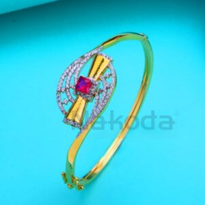 750 Gold CZ Hallmark Ladies Designer Kada Bracelet LKB228
