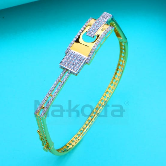 750 Gold CZ Ladies Fancy Kada Bracelet LKB222