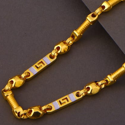 916 Gold Mens Fancy Choco Chain MCH799 - Image 2