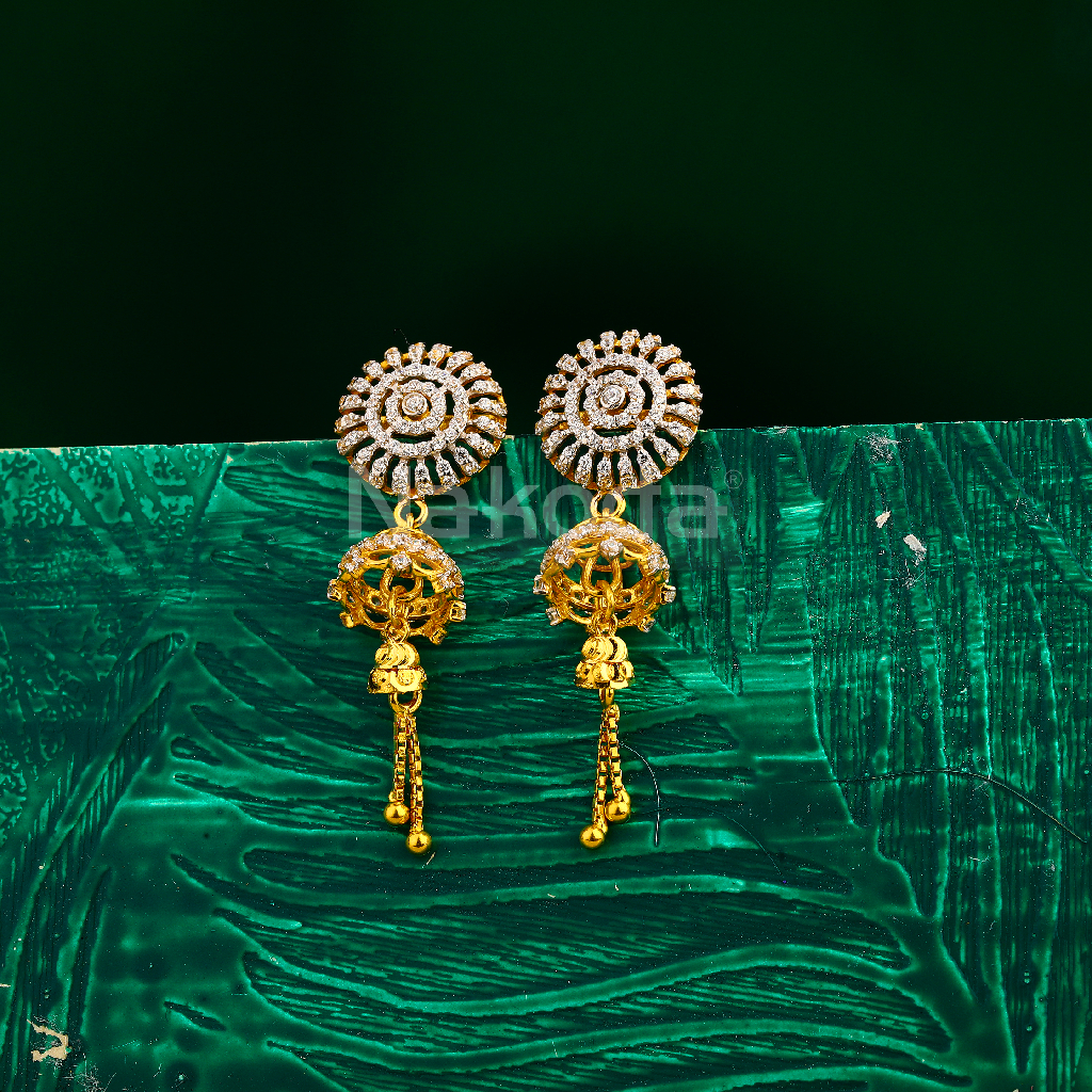 22CT Gold CZ Women's Stylish Jhummar Earring LJE424