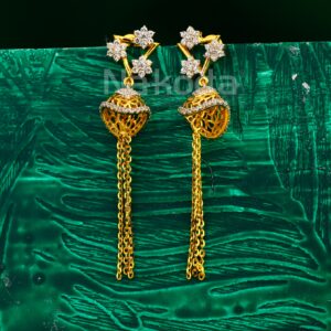 22CT Gold CZ Women's Delicate Jhummar Earring LJE420