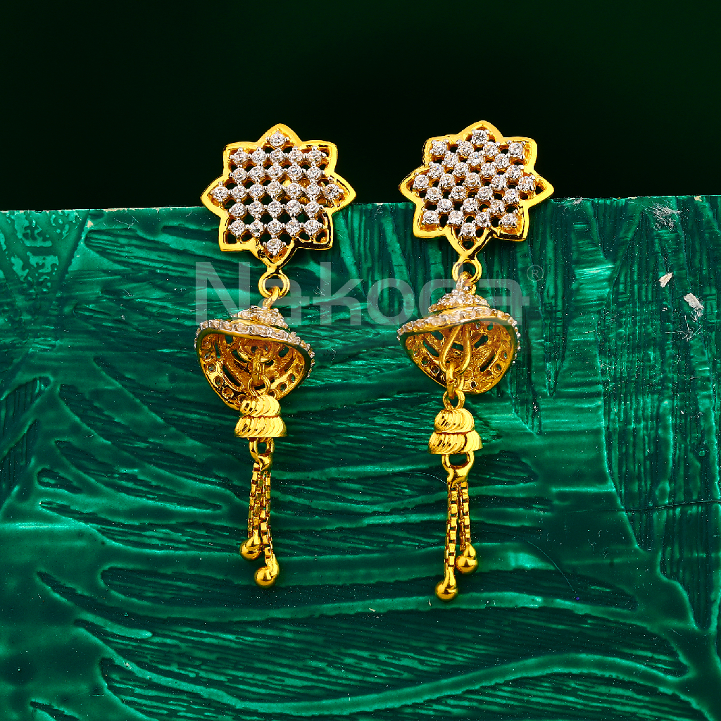 22CT Gold CZ Women's Classic Jhummar Earring LJE418
