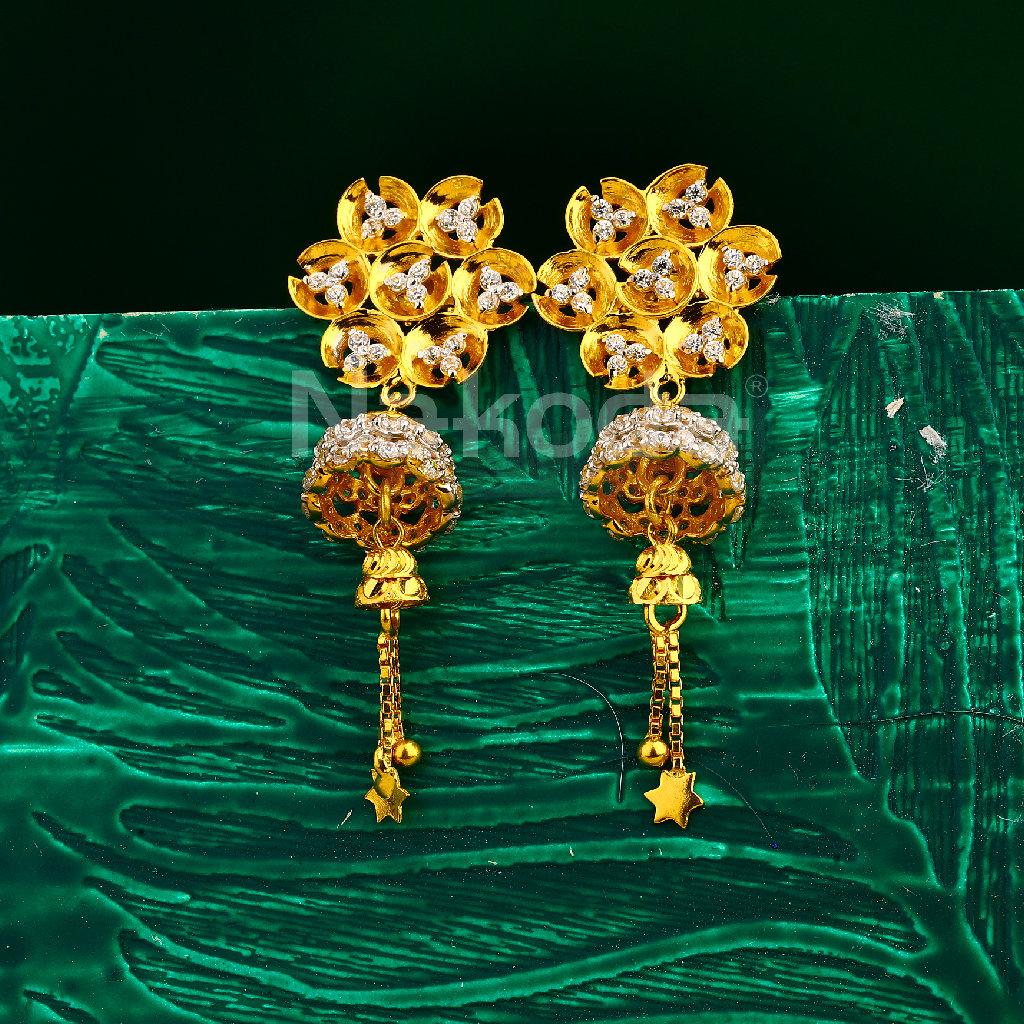 22CT Gold CZ Women's Jhummar Earring LJE417