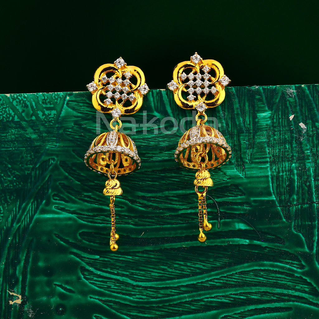 916 Gold Women's Hallmark Fancy Jhummar Earring LJE389