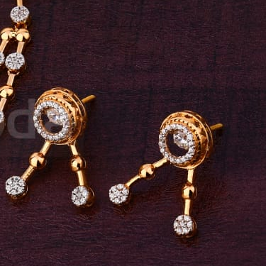 750 Rose Gold CZ Ladies Stylish Necklace Set RN391 - Image 2