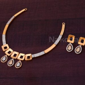 750 Rose Gold CZ Ladies Gorgeous Necklace Set RN392