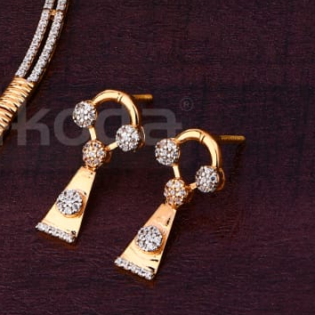 750 Rose Gold CZ Ladies Exclusive Necklace Set RN394 - Image 2