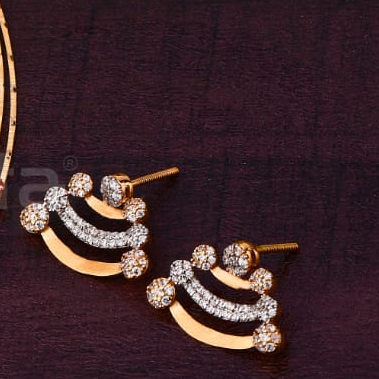 750 Rose Gold Ladies Stylish Necklace set RN387 - Image 2