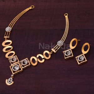 750 Rose Gold Ladies Designer Necklace set RN382