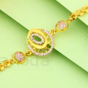 22KT Gold CZ Ladies Delicate Bracelet LB516