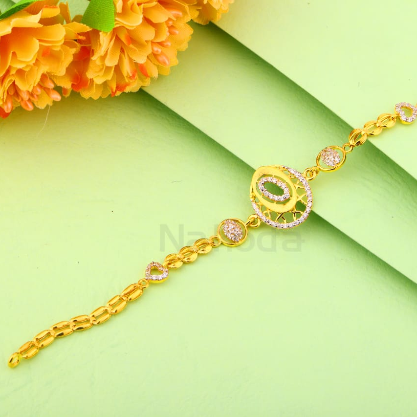 22KT Gold CZ Ladies Delicate Bracelet LB516