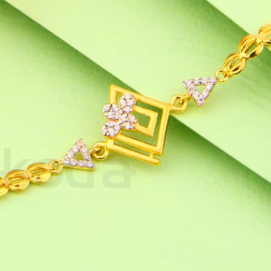 22KT Gold CZ Ladies Classic Bracelet LB517 - Image 2