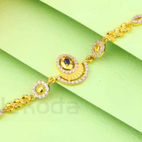 916 Gold CZ Hallmark Ladies Fancy Bracelet LB509 - Image 2