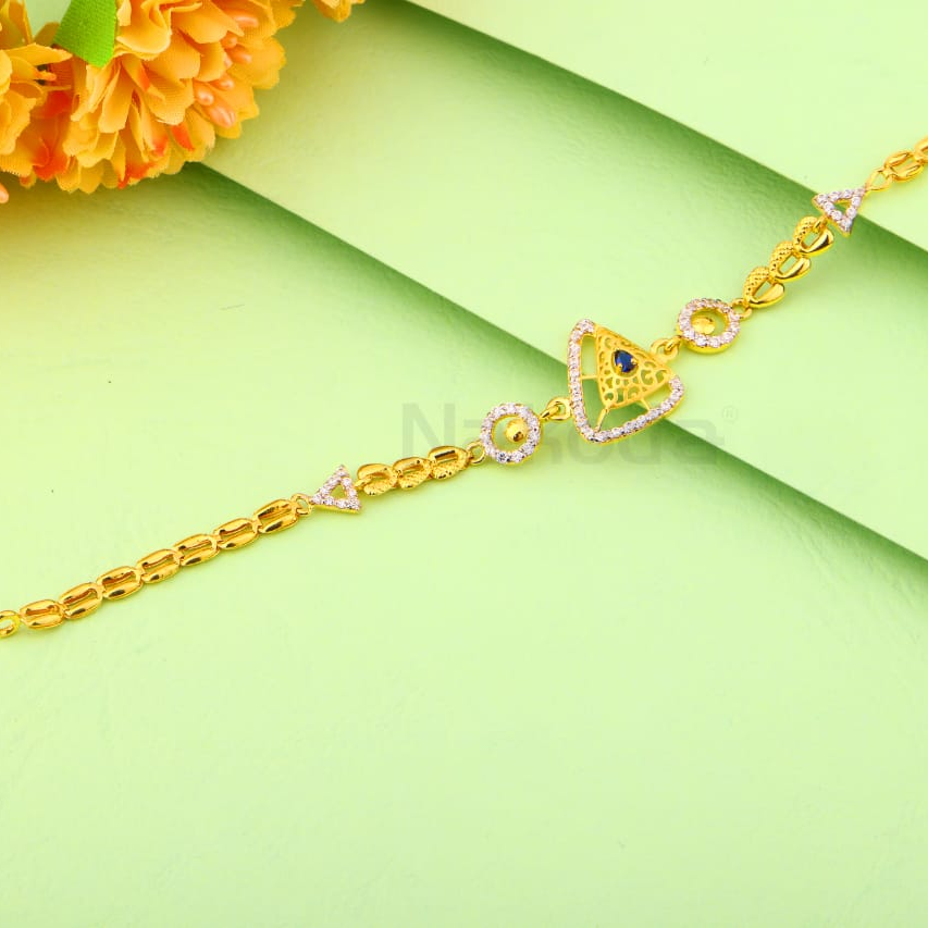 916 Gold CZ Hallmark Ladies Delicate Bracelet LB507