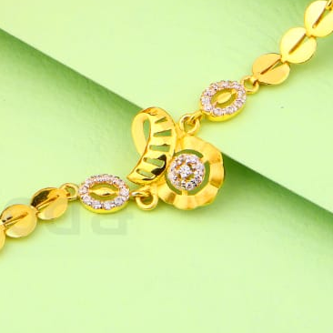 916 Gold CZ Hallmark Ladies Designer Bracelet LB506 - Image 2
