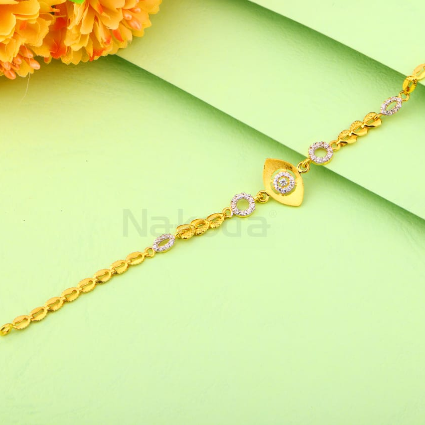 916 Gold CZ Hallmark Ladies Classic,Bracelet LB505