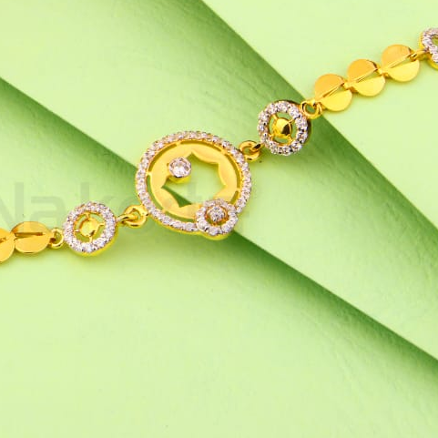 916 Gold CZ Ladies Stylish Bracelet LB566 - Image 2