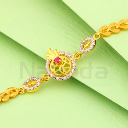 916 Gold CZ Ladies Stylish Bracelet LB565 - Image 2