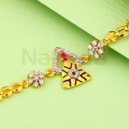 916 Gold Hallmark Ladies Fancy Bracelet LB555 - Image 2