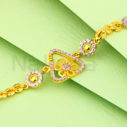 916 Gold Hallmark Ladies Bracelet LB575 - Image 2