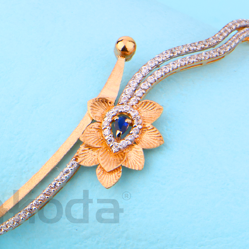 18KT Rose Gold CZ Fancy Womens's Kada RLKB402 - Image 2