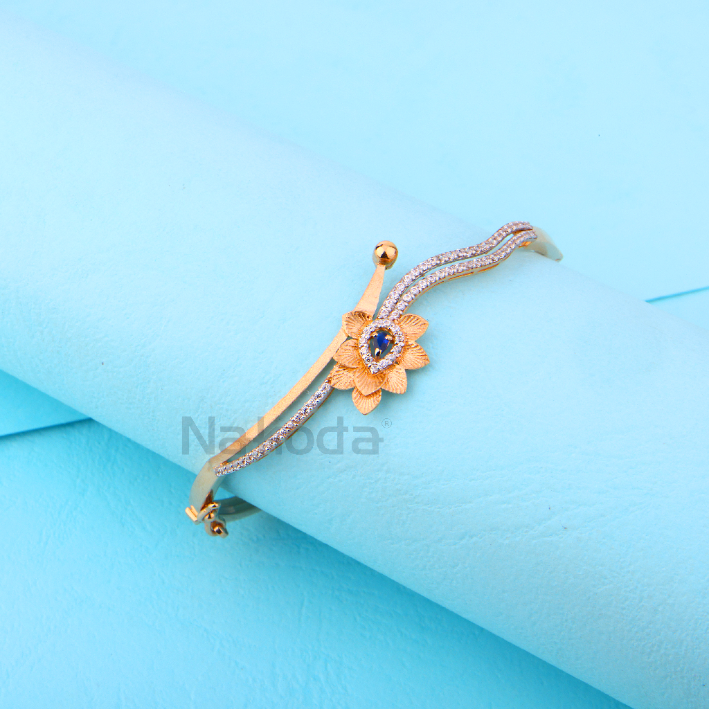 18KT Rose Gold CZ Fancy Womens's Kada RLKB402