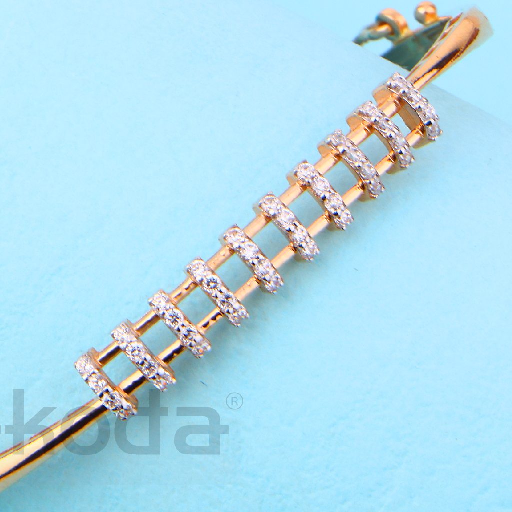 18KT Rose Gold CZ Exclusive Womens's Kada RLKB403 - Image 2