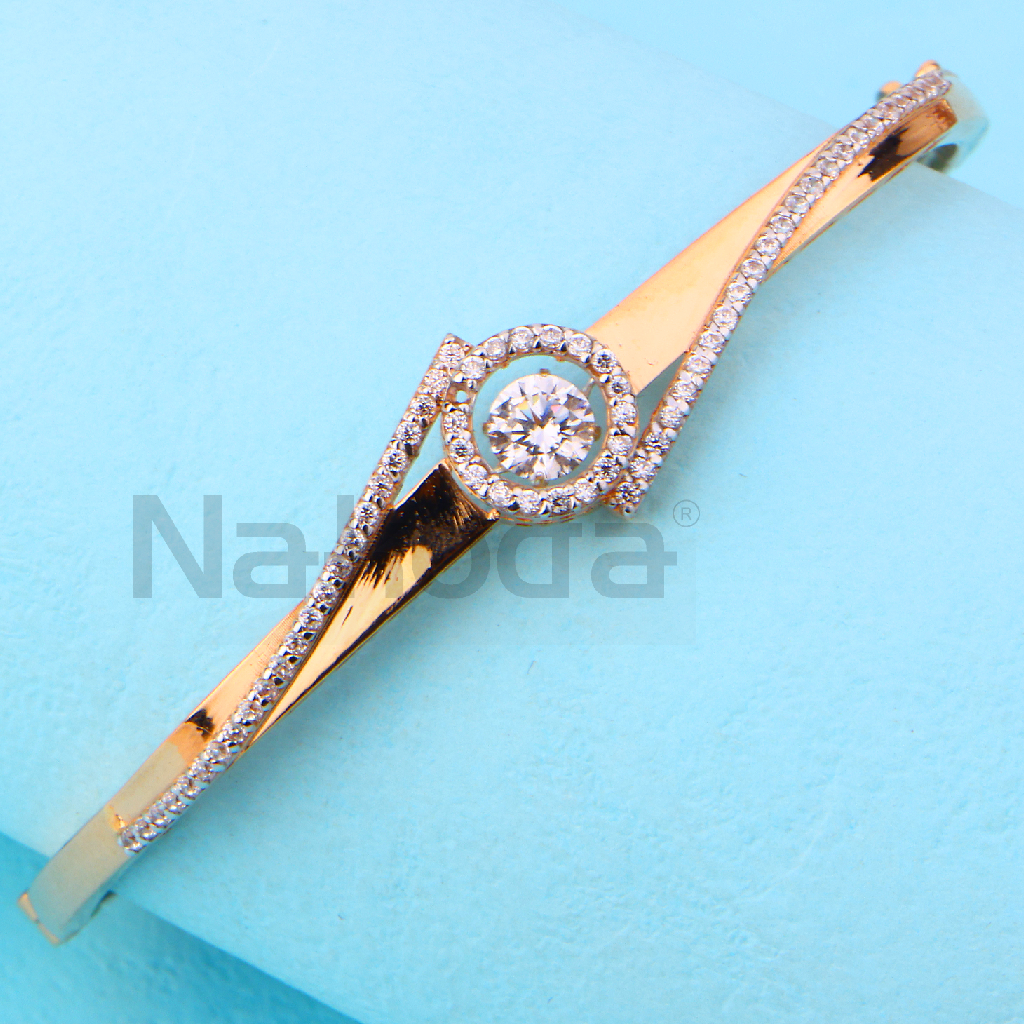 18KT Rose Gold CZ Designer Womens's Kada RLKB405 - Image 2
