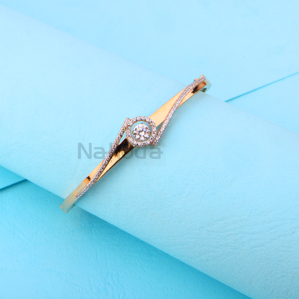 18KT Rose Gold CZ Designer Womens's Kada RLKB405