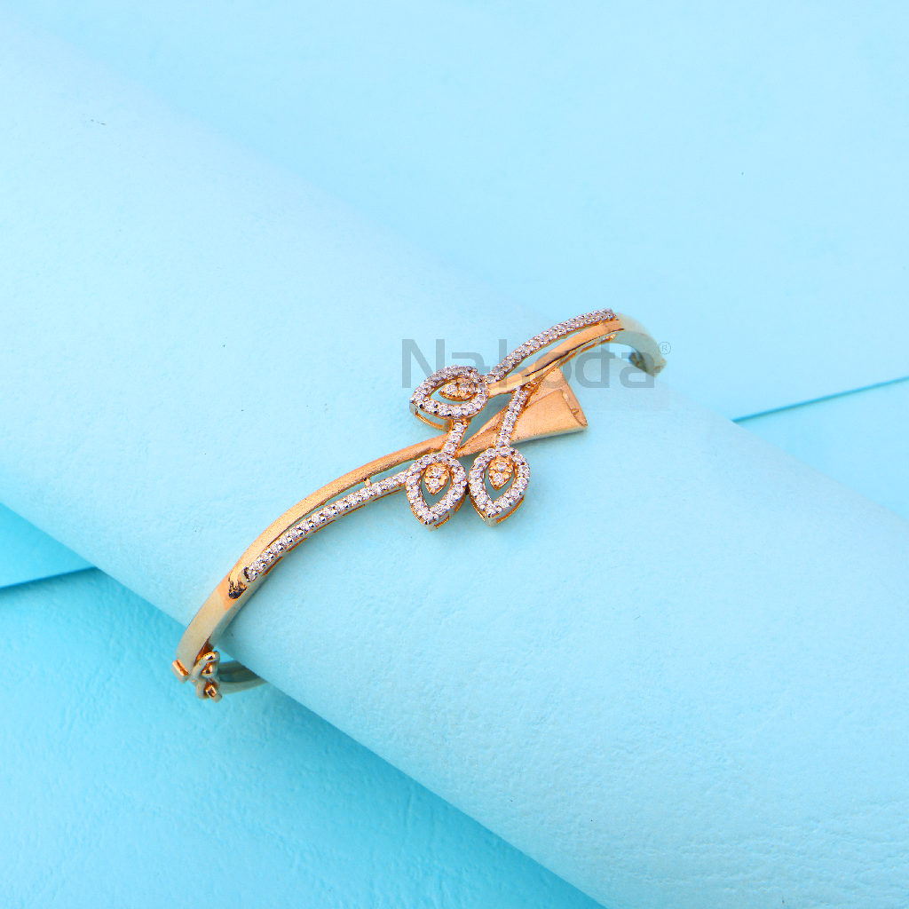 18KT Rose Gold CZ Womens's Kada RLKB407