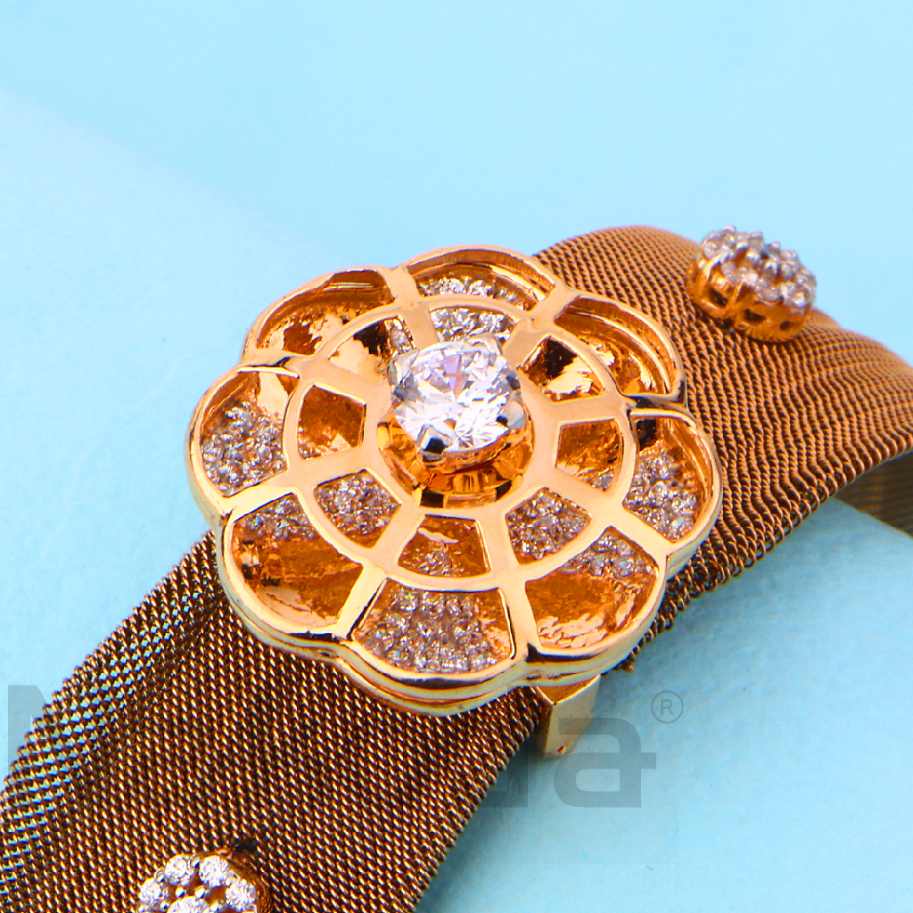 18KT Rose Gold Delicate Ladies Kada RLKB412 - Image 2