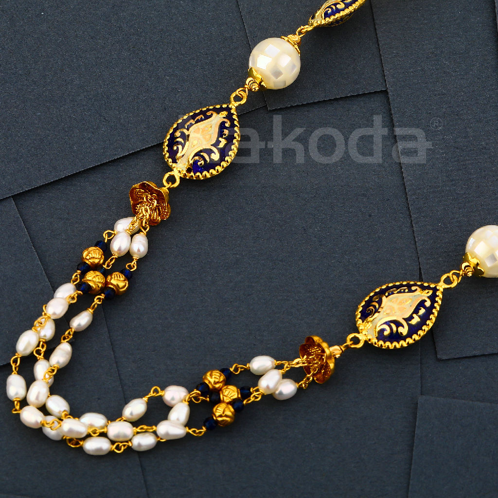 916 Gold Women's Hallmark Delicate Antique Chain Mala AC306 - Image 2