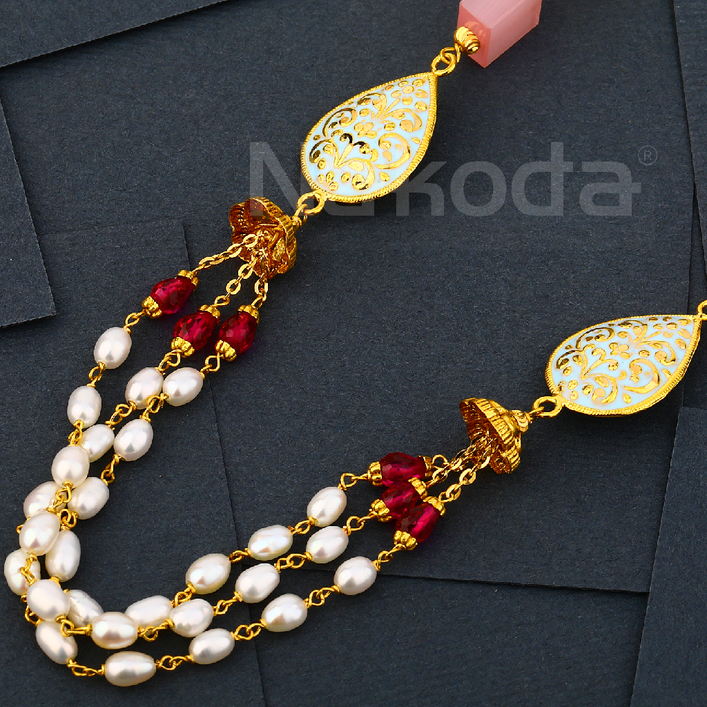916 Gold Women's Hallmark Antique Chain Mala AC309 - Image 2