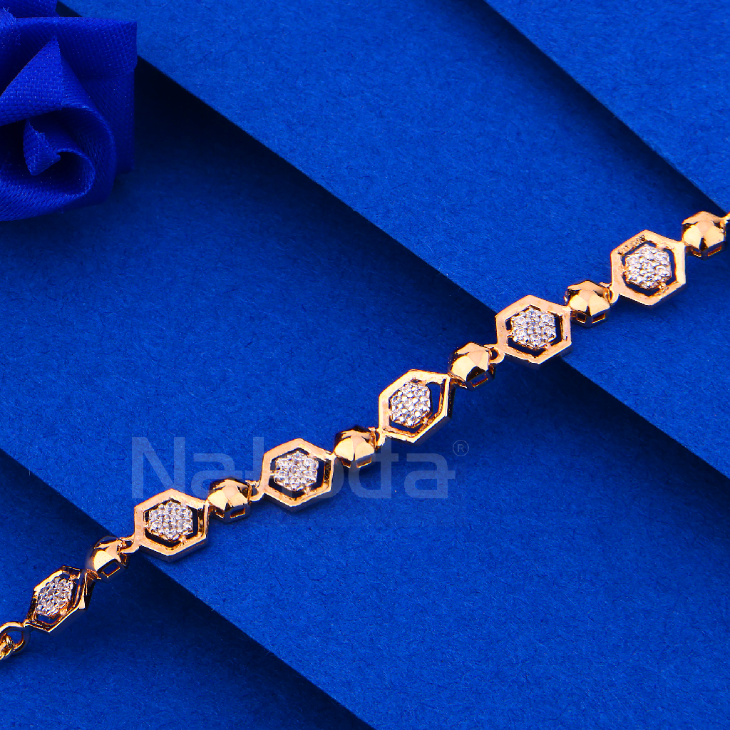 750 rose gold fancy ladies bracelet rlb104 - Image 2