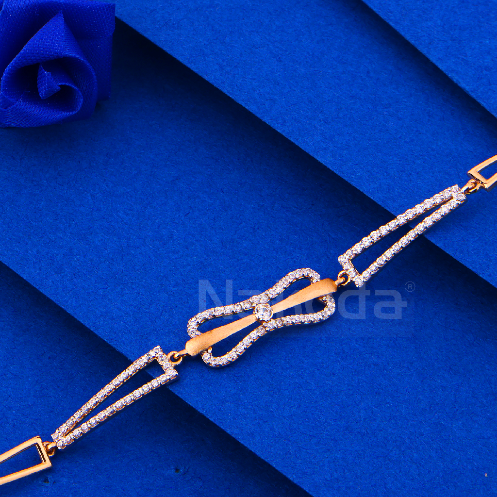 750 Rose Gold Classic Ladies Bracelet RLB109 - Image 2