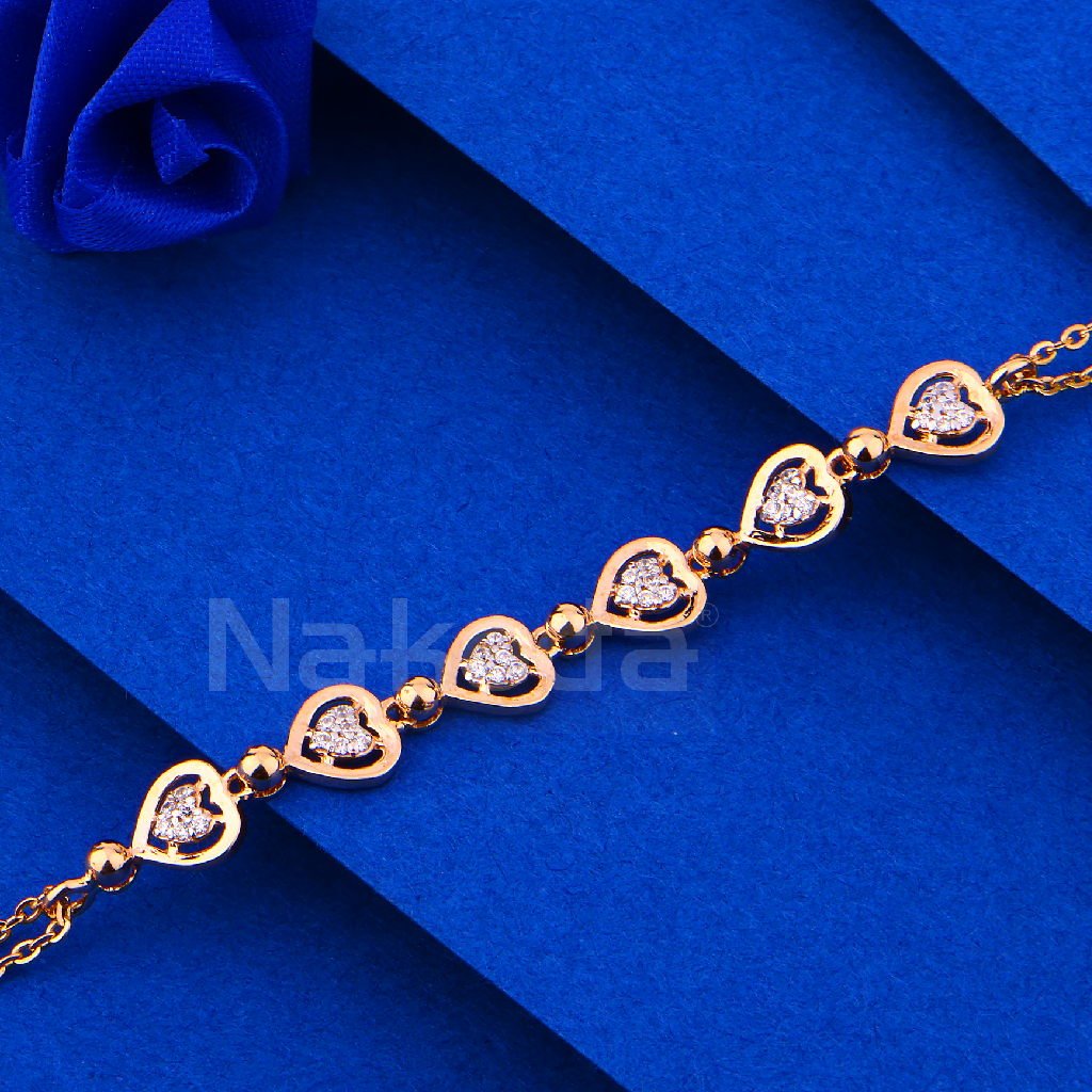 750 Rose Gold Women's Gorgeous CZ Bracelet RLB112 - Image 2