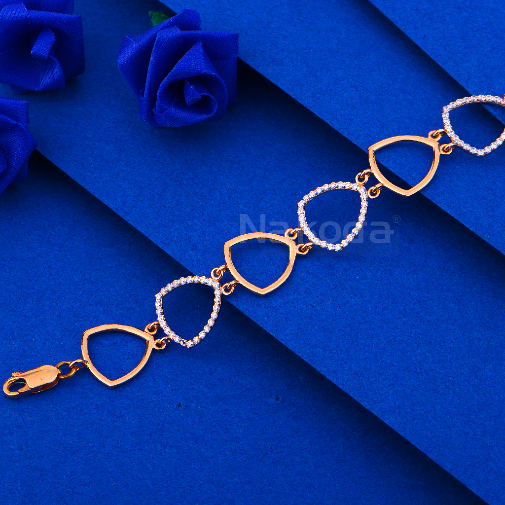 750 Rose Gold Women's Exclusive CZ  Bracelet RLB114