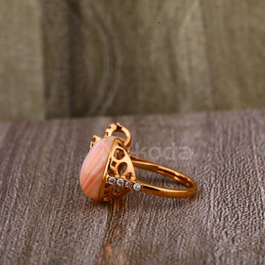 750 Rose Gold CZ Hallmark Ladies Ring RLR907 - Image 2