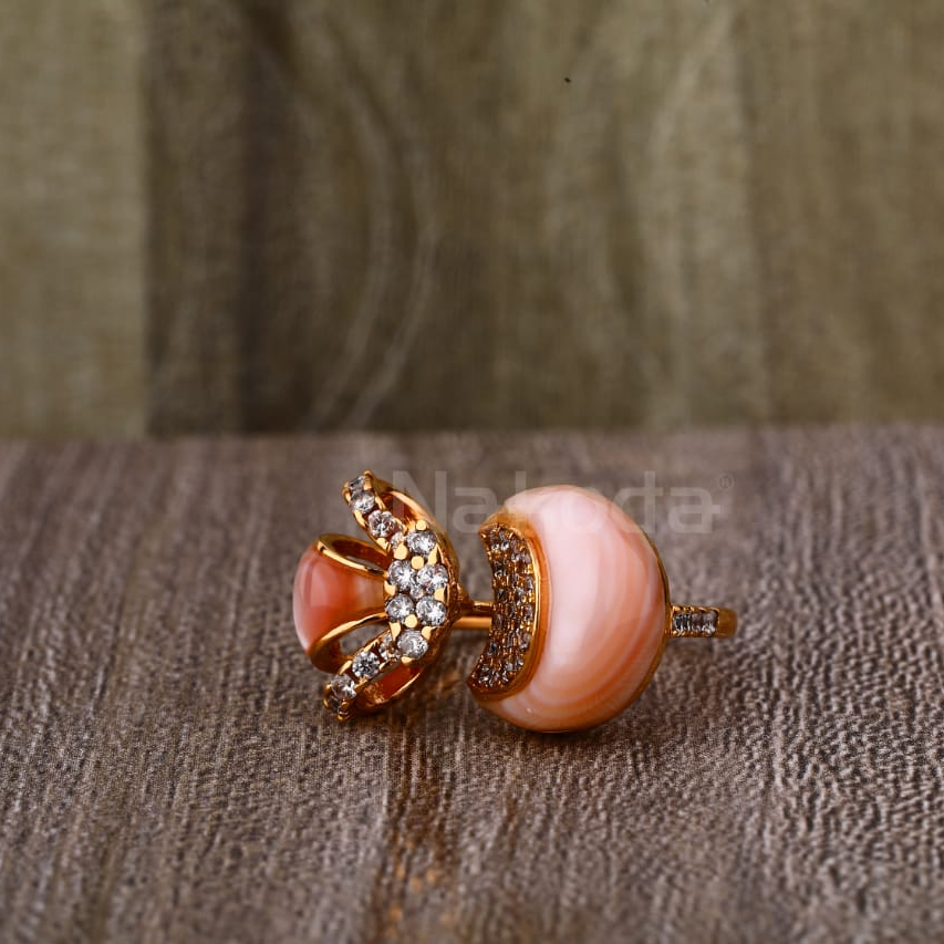 750 Rose Gold CZ Hallmark Ladies Ring RLR907