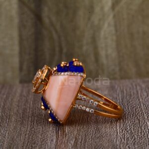 750 Rose Gold CZ Ladies Fancy Ring RLR910