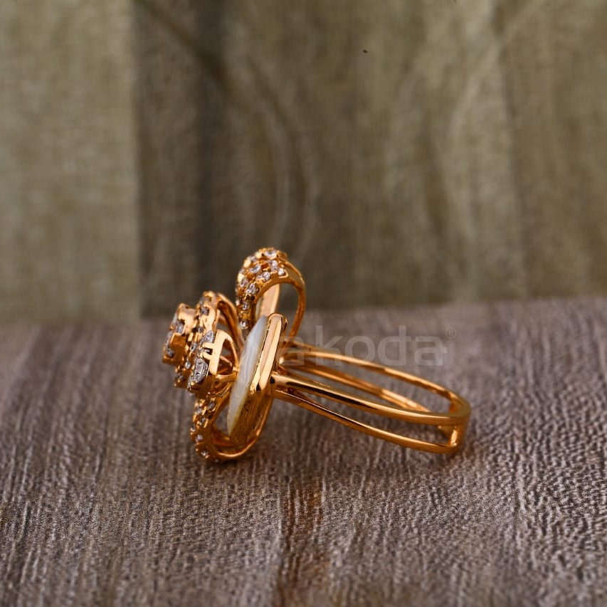 750 Rose Gold CZ Hallmark Designer Ladies Ring RLR911 - Image 2
