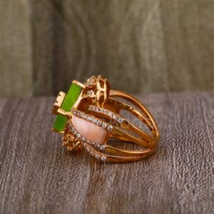 750 Rose Gold Hallmark Stylish Ladies Ring RLR898